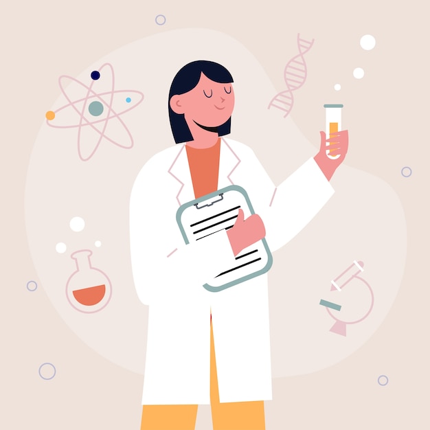 Female scientist concept for illustration