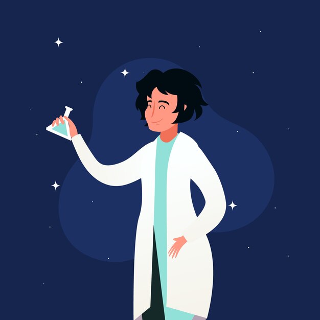 Female scientist illustration concept