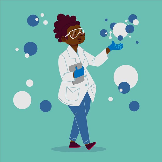 Female scientist illustration