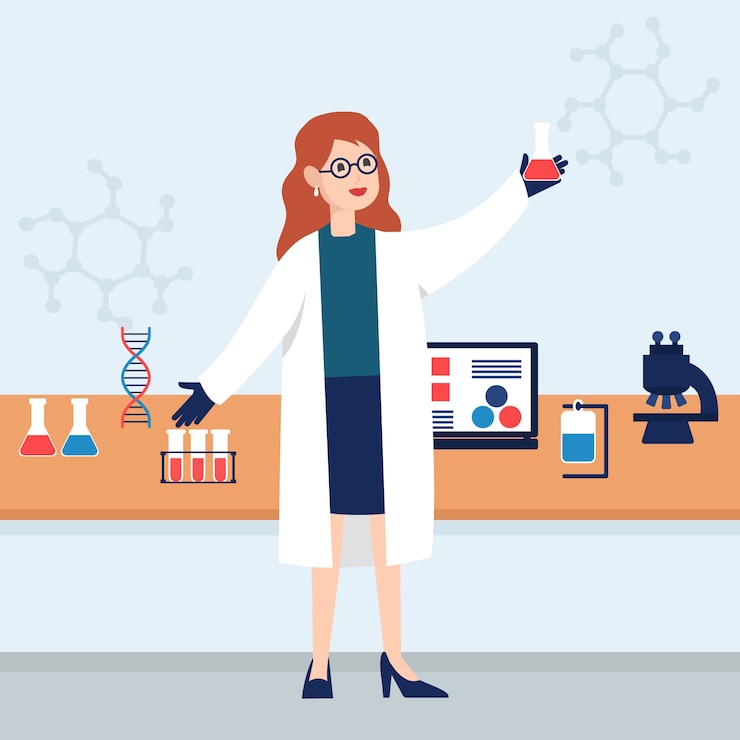 無料Vector 女性科学者
