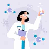 Free vector female scientist