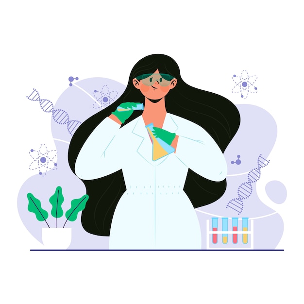 Free vector female scientist