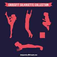 Free vector female silhouettes set of sportsmen