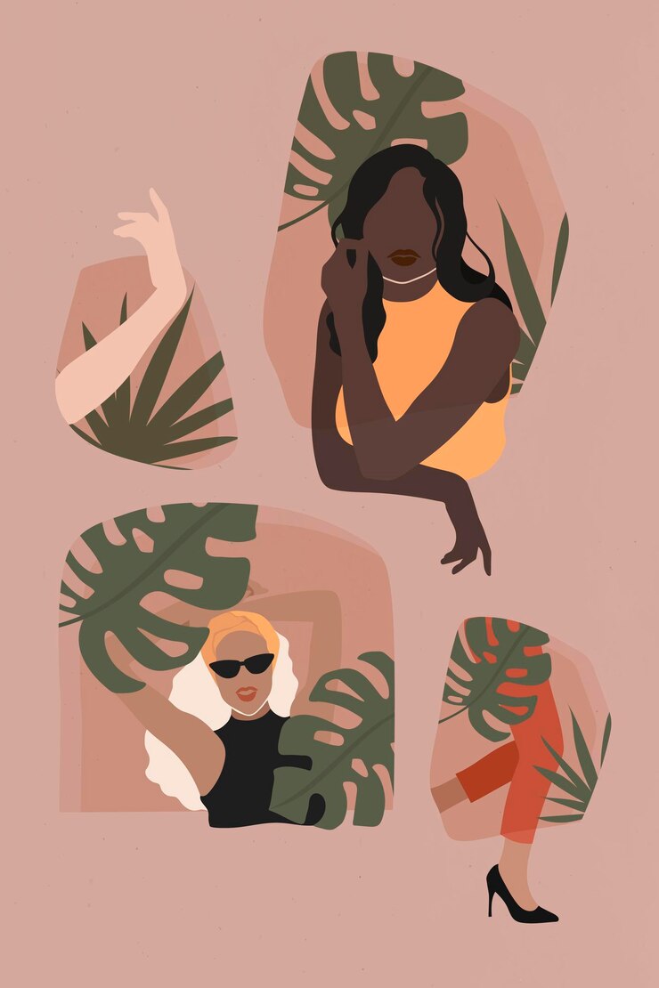 Free Vector female social media influencers collection vector