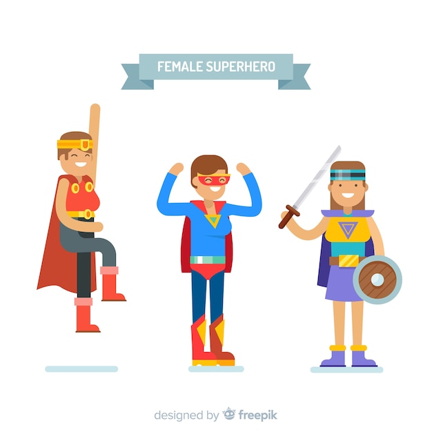 Free vector female superhero characters