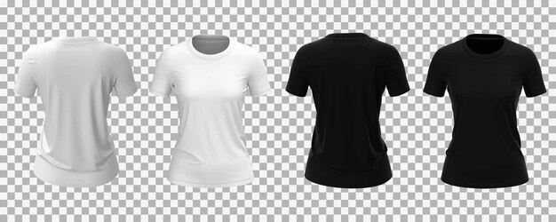 女性の白と黒の t シャツ コレクション