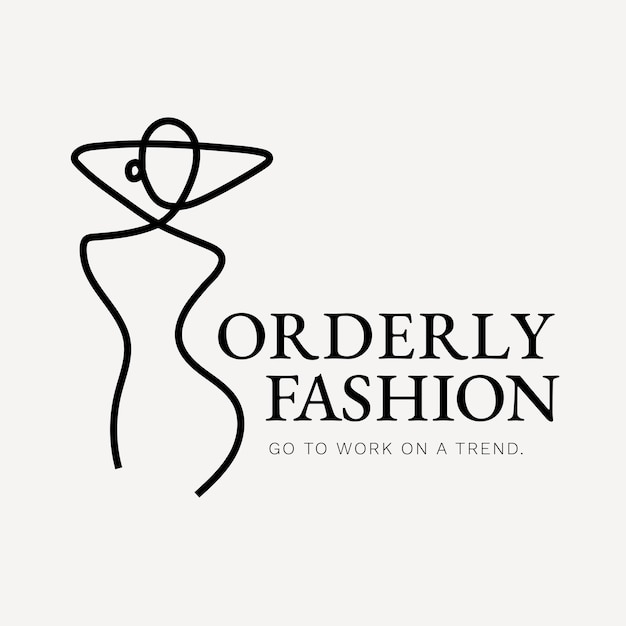 Free vector feminine business logo template, fashion branding design, black and white vector