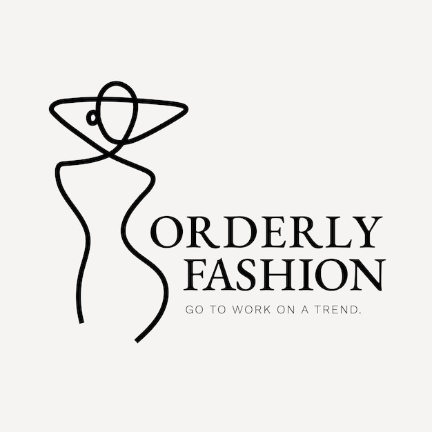 Шаблон логотипа женского бизнеса, модный брендинг, черно-белый вектор
