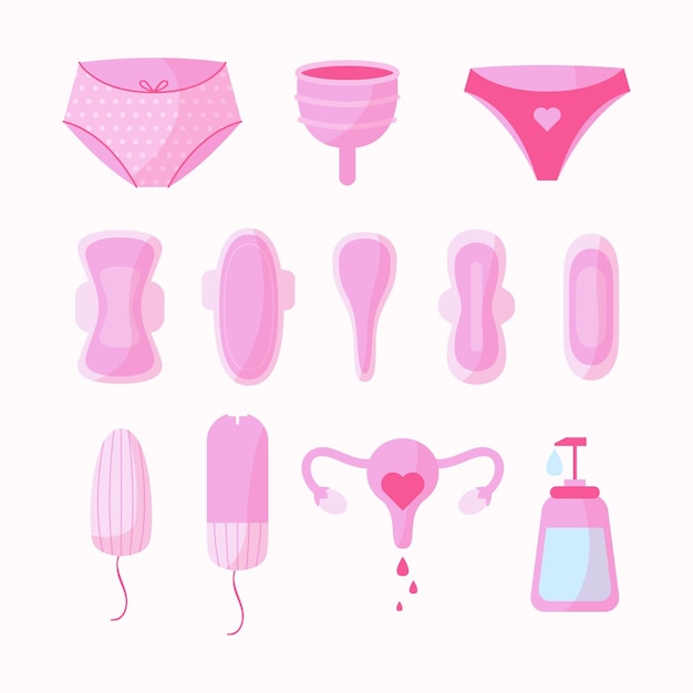 Feminine hygiene products concept