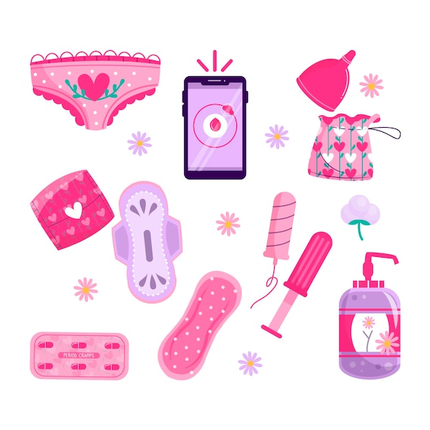 Free vector feminine hygiene products concept