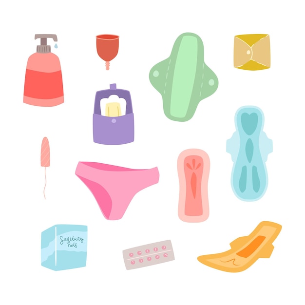 Feminine hygiene products concept