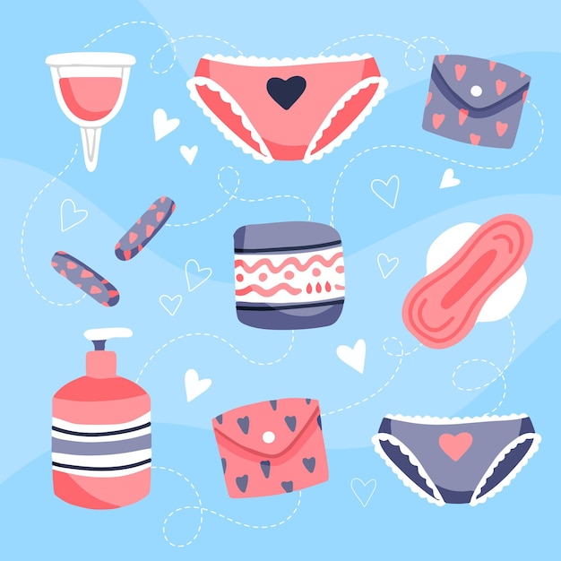 Free vector feminine hygiene products concept