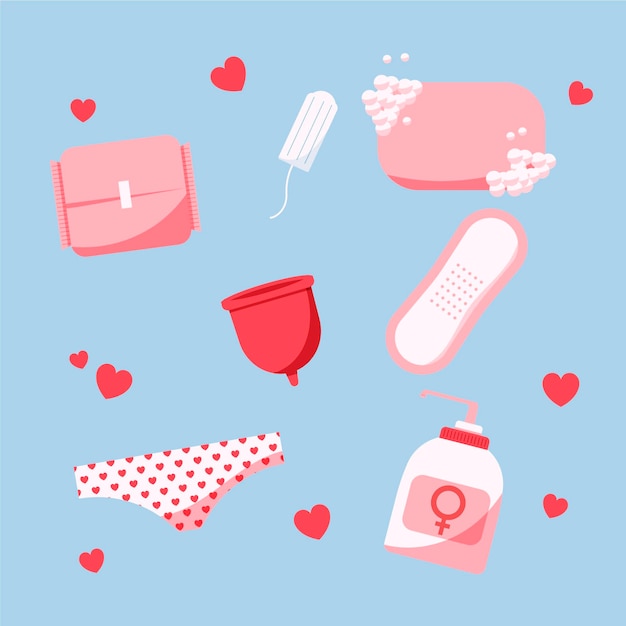 Free vector feminine hygiene products concept