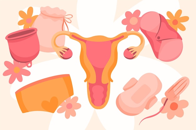 Feminine hygiene products concept Free Vector