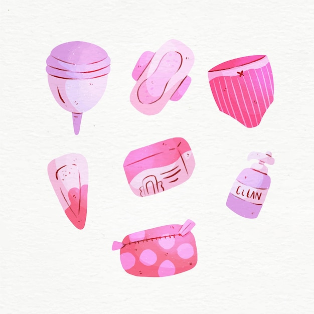 Free vector feminine hygiene products concept