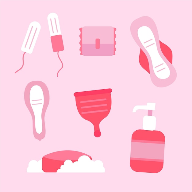 Feminine hygiene products concept