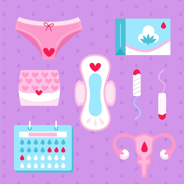 Free vector feminine hygiene products pack