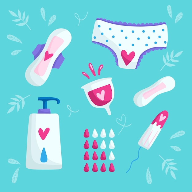 Free vector feminine hygiene products