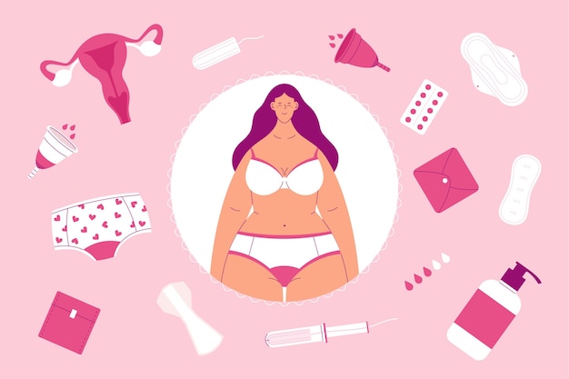 Free vector feminine hygiene products