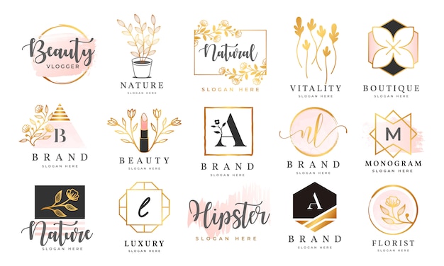 Download Free Download Free Set Of Fashion And Beauty Logo And Emblem Collection Use our free logo maker to create a logo and build your brand. Put your logo on business cards, promotional products, or your website for brand visibility.