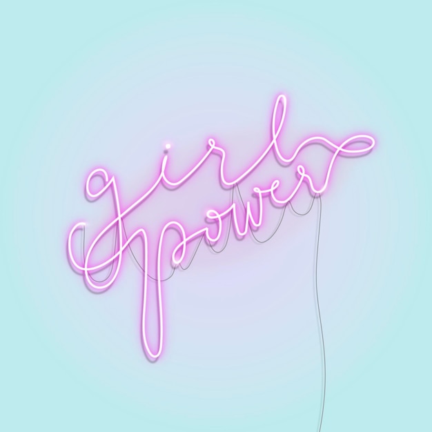 Free vector feminine neon sign design resource