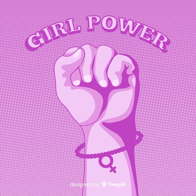 Free vector feminism composition with flat fist