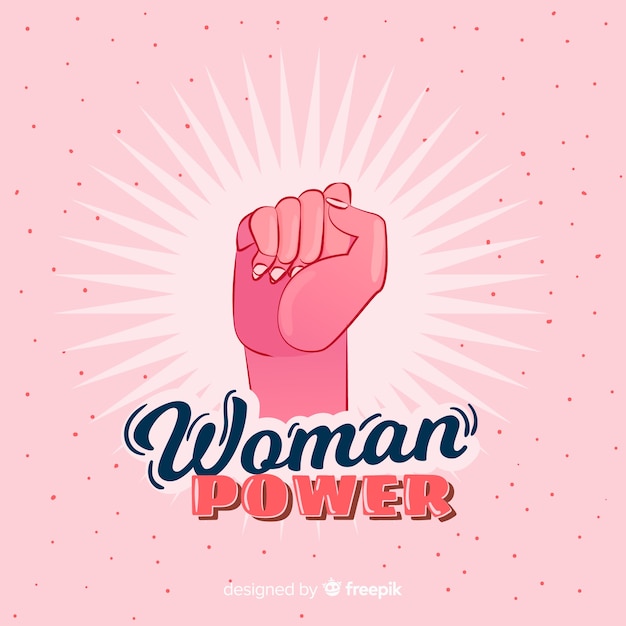 Free vector feminism composition with hand drawn fist