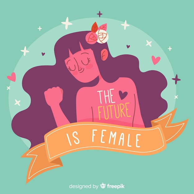 Free vector feminism concept background