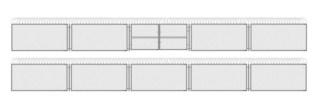 게이트 3d와 철조망 금속 격자 울타리