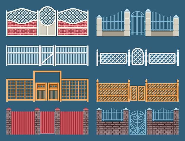 Free vector fences and gates set