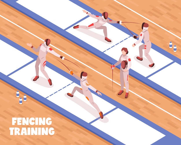 Fencing saloon training background