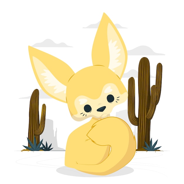 Free vector fennec fox concept illustration