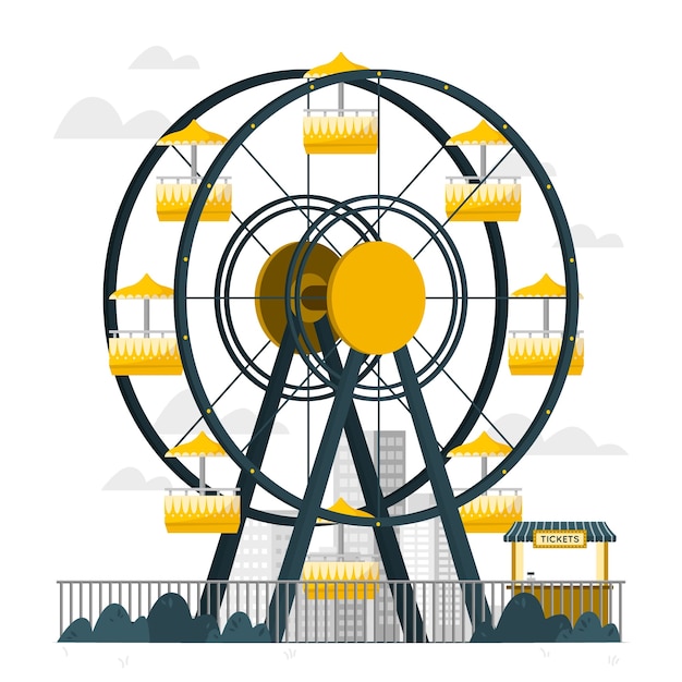 Free vector ferris wheel concept illustration