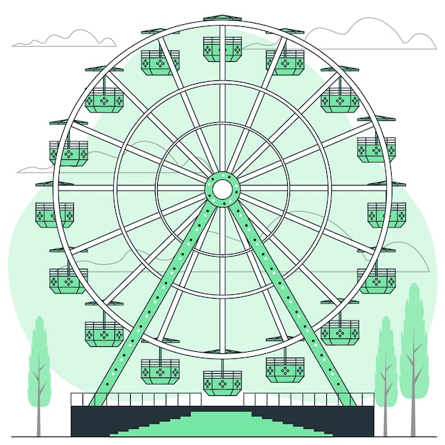 Free vector ferris wheel concept illustration