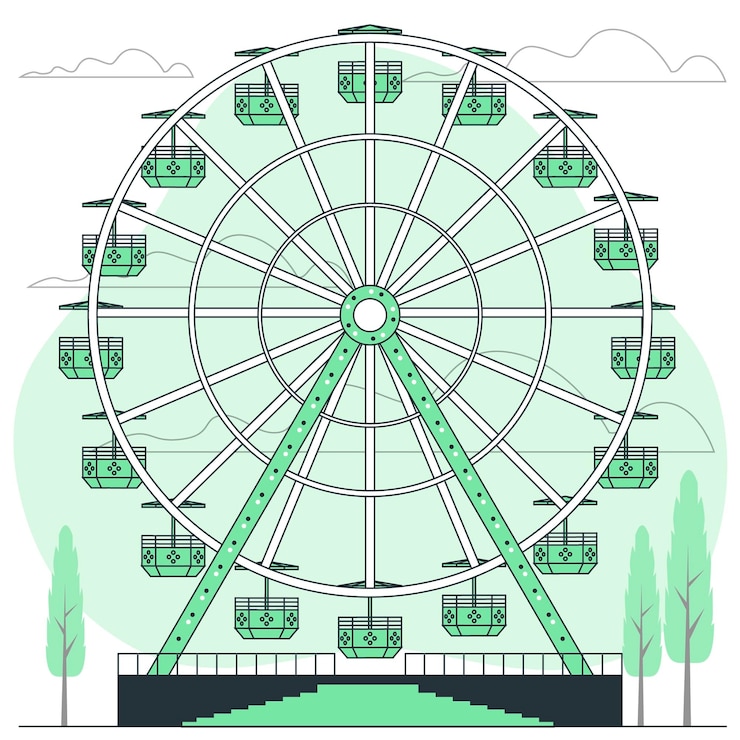 Free Vector ferris wheel concept illustration