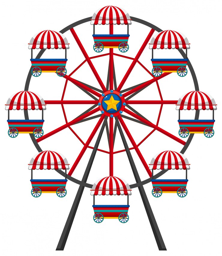 Free Vector ferris wheel on white background