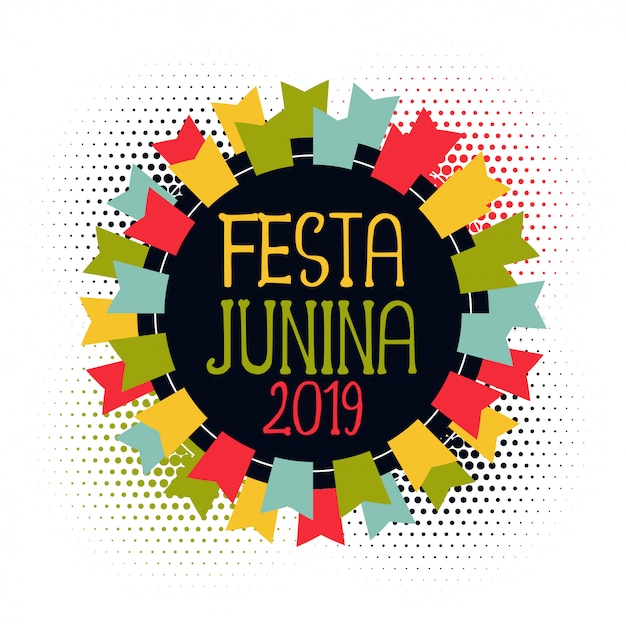 Vettore gratuito festa junina 2019 bandiere astratte