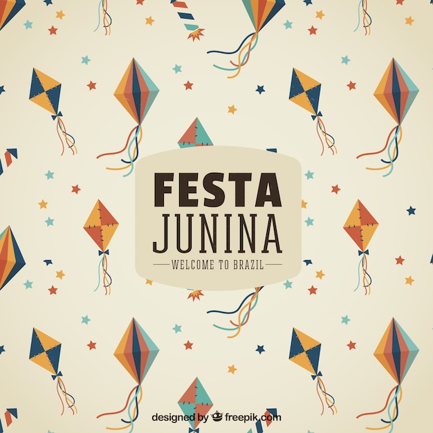 Festa junina background with colorful ornaments