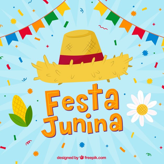 Festa junina фон с шляпой