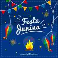 Бесплатное векторное изображение festa junina фон с элементами вечеринки