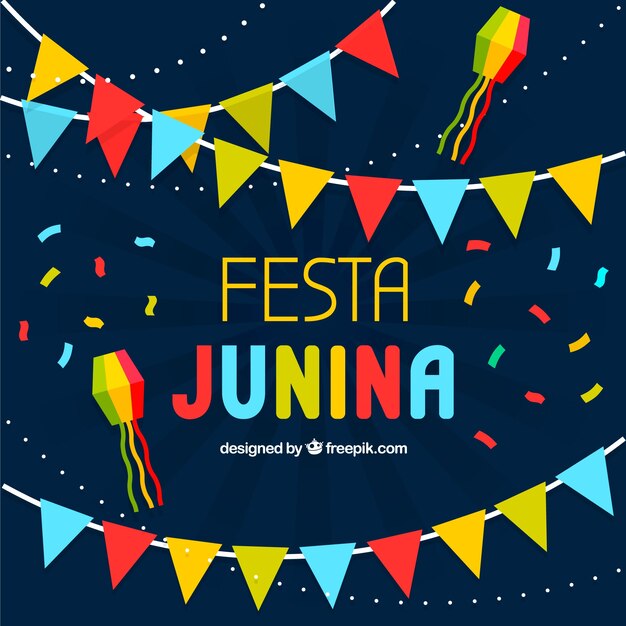 Festa junina background with party elements