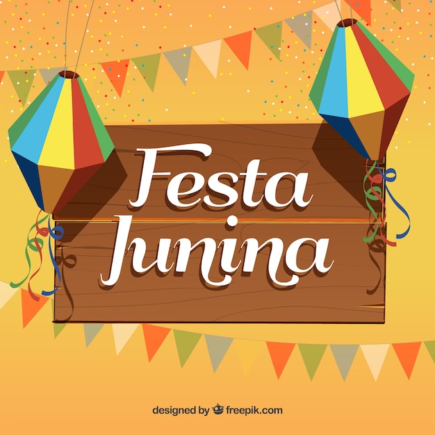 Бесплатное векторное изображение festa junina фон с элементами вечеринки