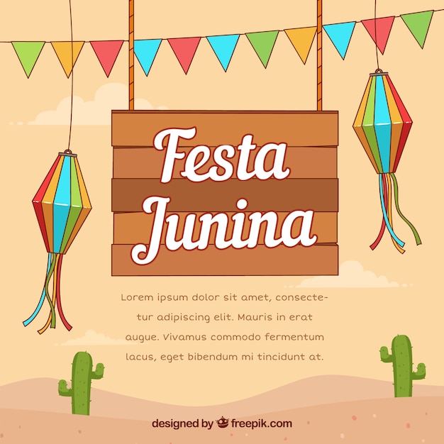 Festa junina background with traditional elements