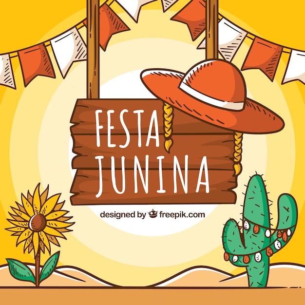 Festa junina фон с традиционными элементами