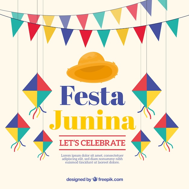 Festa junina фон с традиционными элементами