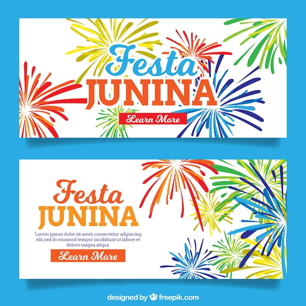 Festa juninaバナー（fireforks付き）