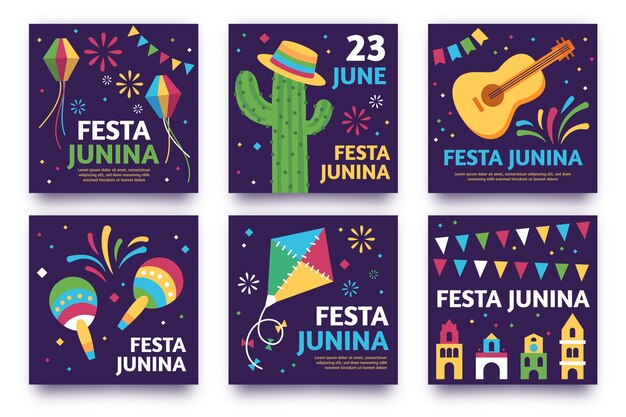 Festa junina шаблон коллекции шаблонов карточек