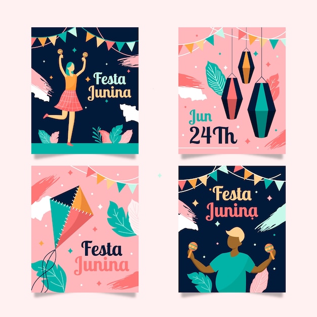 Festa junina card collection template