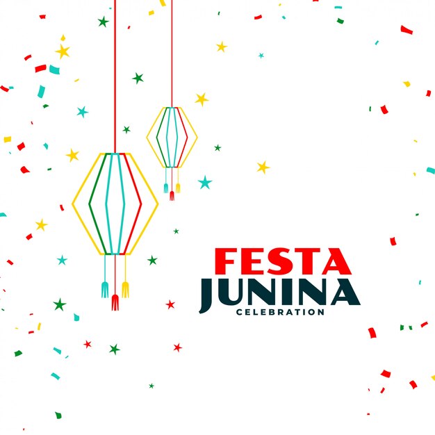 Festa junina celebration background with falling confetti