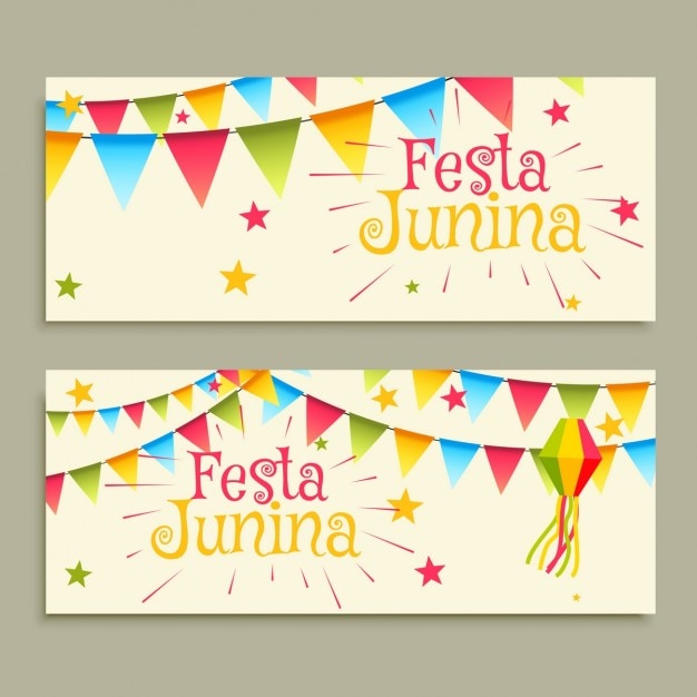 Vettore gratuito festa junina celebrazione banner